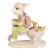 Clayre & Eef 6PR4108 Králik na trojkolke dekorácia 11x6x12 cm hnedá