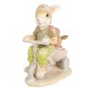 Clayre & Eef 6PR4108 Králik na trojkolke dekorácia 11x6x12 cm hnedá