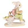 Clayre & Eef 6PR4108 Králik na trojkolke dekorácia 11x6x12 cm hnedá