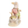 Clayre & Eef 6PR4108 Králik na trojkolke dekorácia 11x6x12 cm hnedá