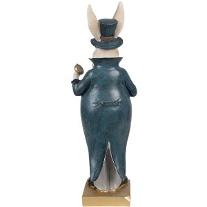 Clayre & Eef 6PR4129 Dekoratívny králik béžový modrý 10x8x30 cm