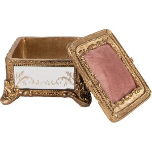 Clayre & Eef 6PR4132 Šperkovnica zlatej farby 12x12x7 cm