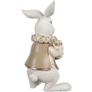 Clayre & Eef 6PR4152 Dekoratívny králik bielo-hnedý 8x7x13 cm