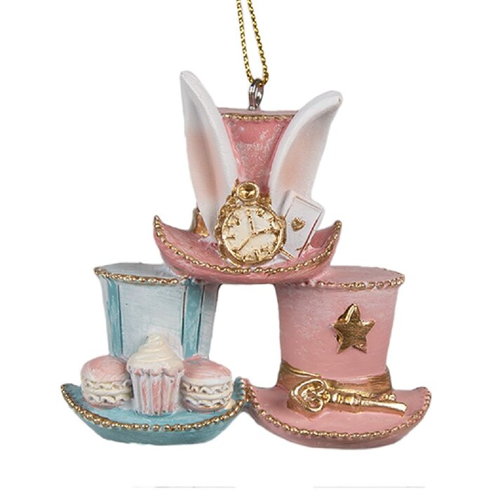 Clayre & Eef 6PR4155 Dekoratívny vešiak na klobúk Pink Blue 7x4x7 cm