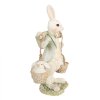 Clayre & Eef 6PR4993 Dekoratívny králik biely/zelený 12x7x17cm
