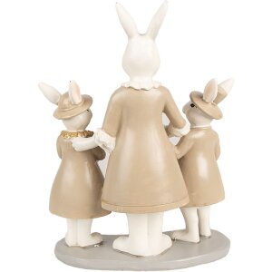 Clayre & Eef 6PR4994 Králičia dekorácia bielo-hnedá 16x8x21 cm