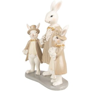 Clayre & Eef 6PR4994 Králičia dekorácia bielo-hnedá 16x8x21 cm
