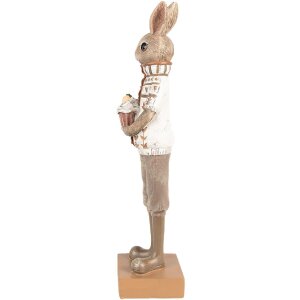Clayre & Eef 6PR5000 Dekoratívny králik hnedý béžový 7x7x28 cm