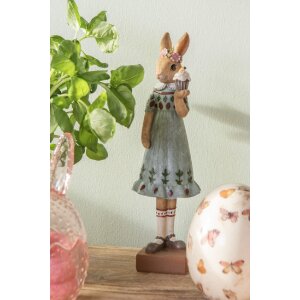 Clayre & Eef 6PR5002 Králičia dekorácia 9x8x28cm hnedozelená