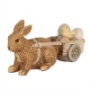Clayre & Eef 6PR5005 Dekoratívny králik s vozíkom hnedý 15x5x7 cm