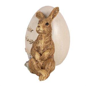 Clayre & Eef 6PR5006 Dekoratívny králik s vajíčkom 12x7x9cm hnedý