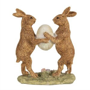 Clayre & Eef 6PR5008 Dekoratívny králik hnedý 11x5x13 cm