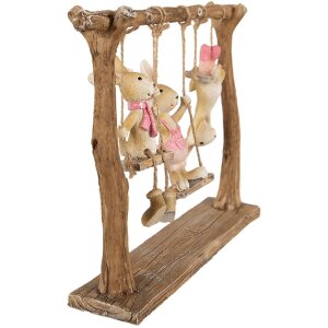 Clayre & Eef 6PR5010 Dekoratívny králik 26x6x20 cm hnedý béžový