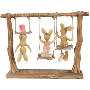 Clayre & Eef 6PR5010 Dekoratívny králik 26x6x20 cm hnedý béžový