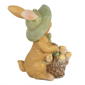 Clayre & Eef 6PR5018 Králičia dekorácia 8x6x11 cm hnedozelená