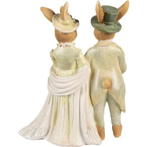 Clayre & Eef 6PR5019 Dekoratívni zajace Hnedá Zelená 17x8x21 cm