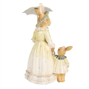 Clayre & Eef 6PR5020 Dekoratívny dáždnik s králikom 16x14x21cm hnedozelený