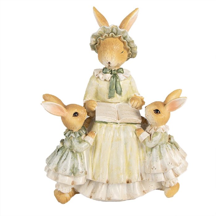 Clayre & Eef 6PR5022 Dekoratívny králik 14x10x19 cm hnedozelený