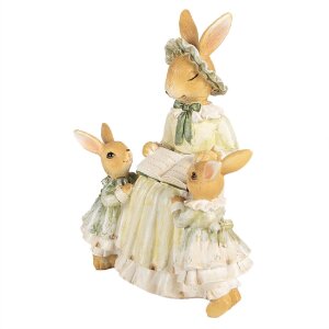 Clayre & Eef 6PR5022 Dekoratívny králik 14x10x19 cm hnedozelený