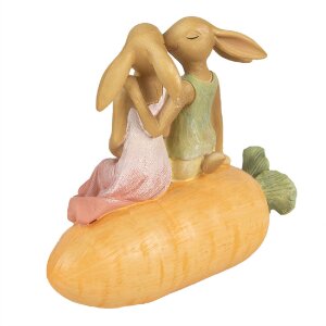 Clayre & Eef 6PR5024 Králik na mrkve dekorácia 17x10x15 cm hnedá