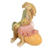 Clayre & Eef 6PR5024 Králik na mrkve dekorácia 17x10x15 cm hnedá