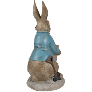 Clayre & Eef 6PR5038 Dekoratívny králik hnedý modrý 26x21x46 cm