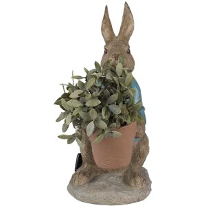 Clayre & Eef 6PR5038 Dekoratívny králik hnedý modrý 26x21x46 cm