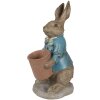 Clayre & Eef 6PR5038 Dekoratívny králik hnedý modrý 26x21x46 cm