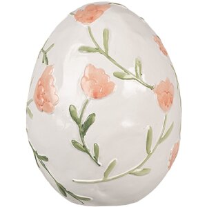 Clayre & Eef 6PR5044 Dekoračné vajíčko biele Ø 13x16 cm