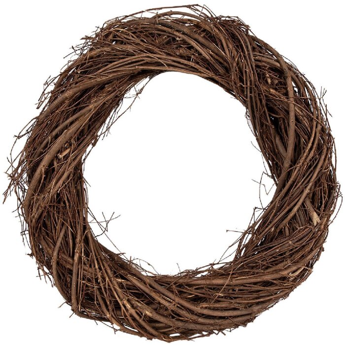 Clayre & Eef Dekoračný veniec hnedý Ø 35x6 cm