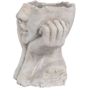Clayre & Eef 6TE0498S Kvetináč sivý 17x14x18 cm