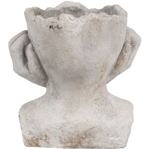 Clayre & Eef 6TE0498S Kvetináč sivý 17x14x18 cm