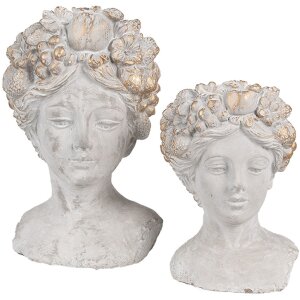 Clayre & Eef 6TE0499S Kvetináč sivý 14x14x22 cm