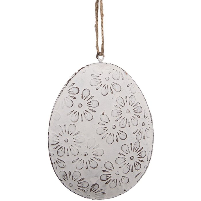 Clayre & Eef 6Y5568 Dekoratívny vešiak Egg White 10x2x8 cm