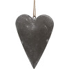 Clayre & Eef Závesné Srdce 11x2x8 cm Sivé