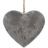 Clayre & Eef Záves Srdce Sivý 11x2x10 cm