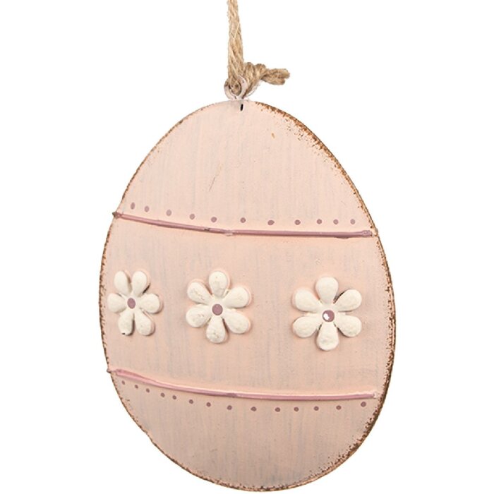 Clayre & Eef 6Y5576 Dekoratívny vešiak Egg Pink 10x2x8 cm