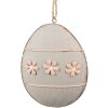 Clayre & Eef 6Y5577 Ozdobný vešiak na vajcia 10x2x8 cm v sivej farbe