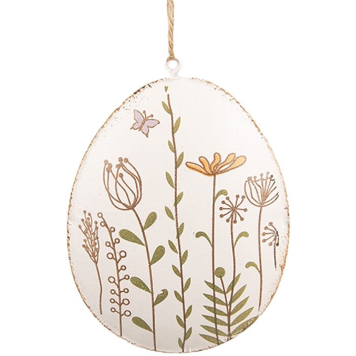 Clayre & Eef 6Y5582 Dekoratívny vešiak vajíčko béžová 10x2x8 cm Veľká noc
