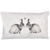 Clayre & Eef BSL36 Obliečka na vankúš biela sivá 30x50 cm motív zajačika Polyester