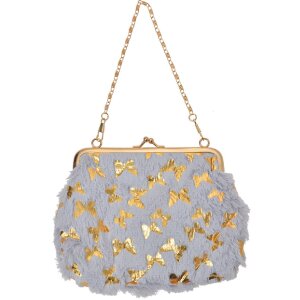Juleeze JZWA0178G Spojka Butterfly Grey Gold 15x10cm