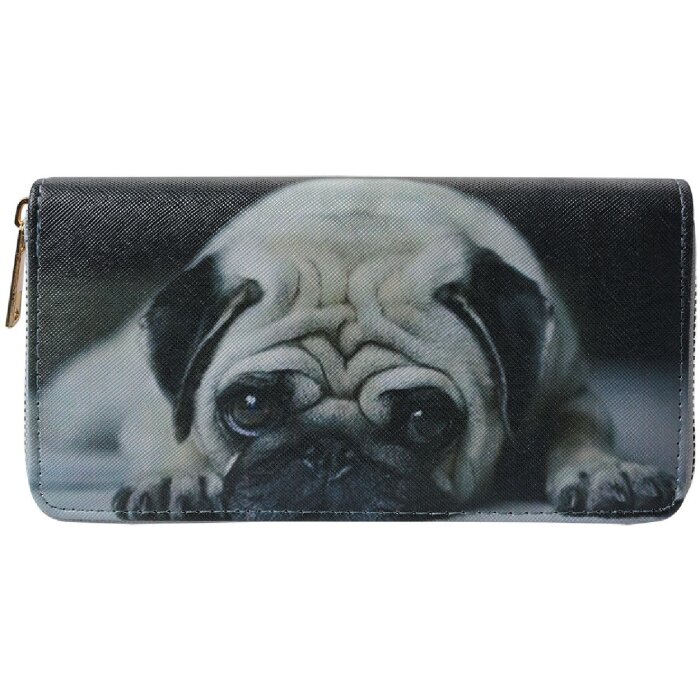 Juleeze JZWA0199 Peňaženka Pug Print Grey 19x10cm