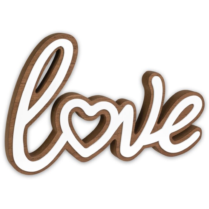 Drevený nápis Love Hnedá Biela 30x20cm