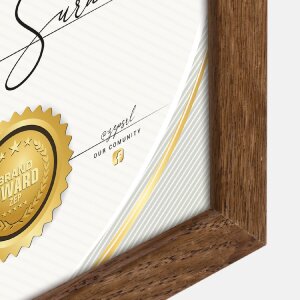 ZEP drevený rám na obraz Certifikát hnedý 21x29,7 cm