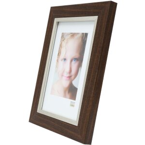 Deknudt S45VH3 Rám obrazu Brown Silver Edge 29,7x42cm Plast