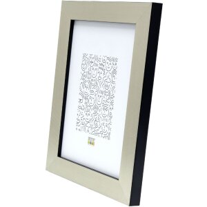 Deknudt S47BE2 obrazový rám strieborný/čierny okraj 20x20 cm