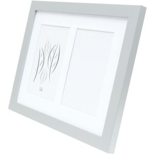 Deknudt S66KD1 rám strieborný drevený vzhľad s paspartou 2 obrázky 13x18 cm