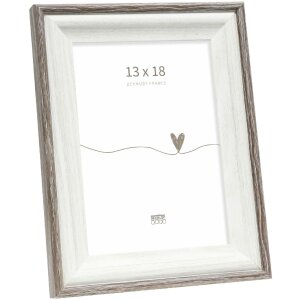 Deknudt S68VG2 obrazový rám biely s hnedosivým okrajom 13x18 cm