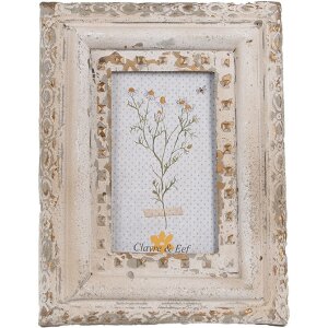 Clayre & Eef Photo Frame Beige Iron Glass Vintage...