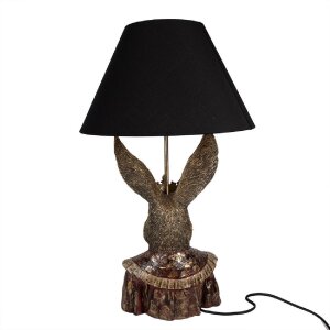 Clayre & Eef 5LMC0033 Stolová lampa Zajačik s korunkou čierna/hnedá 37x61 cm